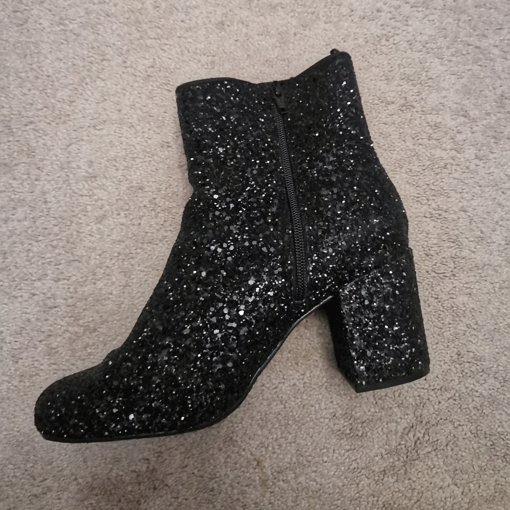 3 inch Black Sparkly Booties